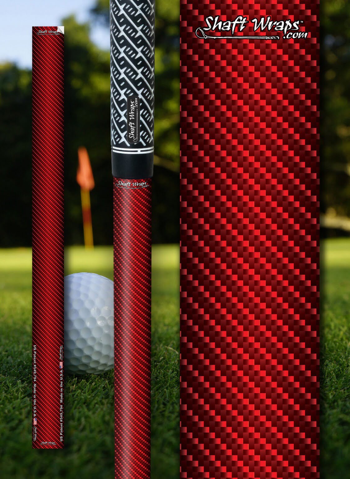 Red Carbon Fiber golf club shaft Shaftwraps
